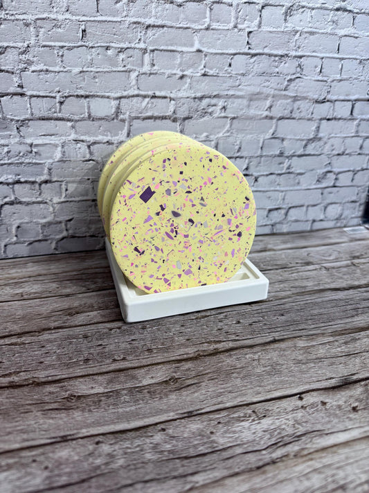 Terrazo Untersetzer Set  , Gießmasse | Handmade Untersetzer | Terrazo  Design