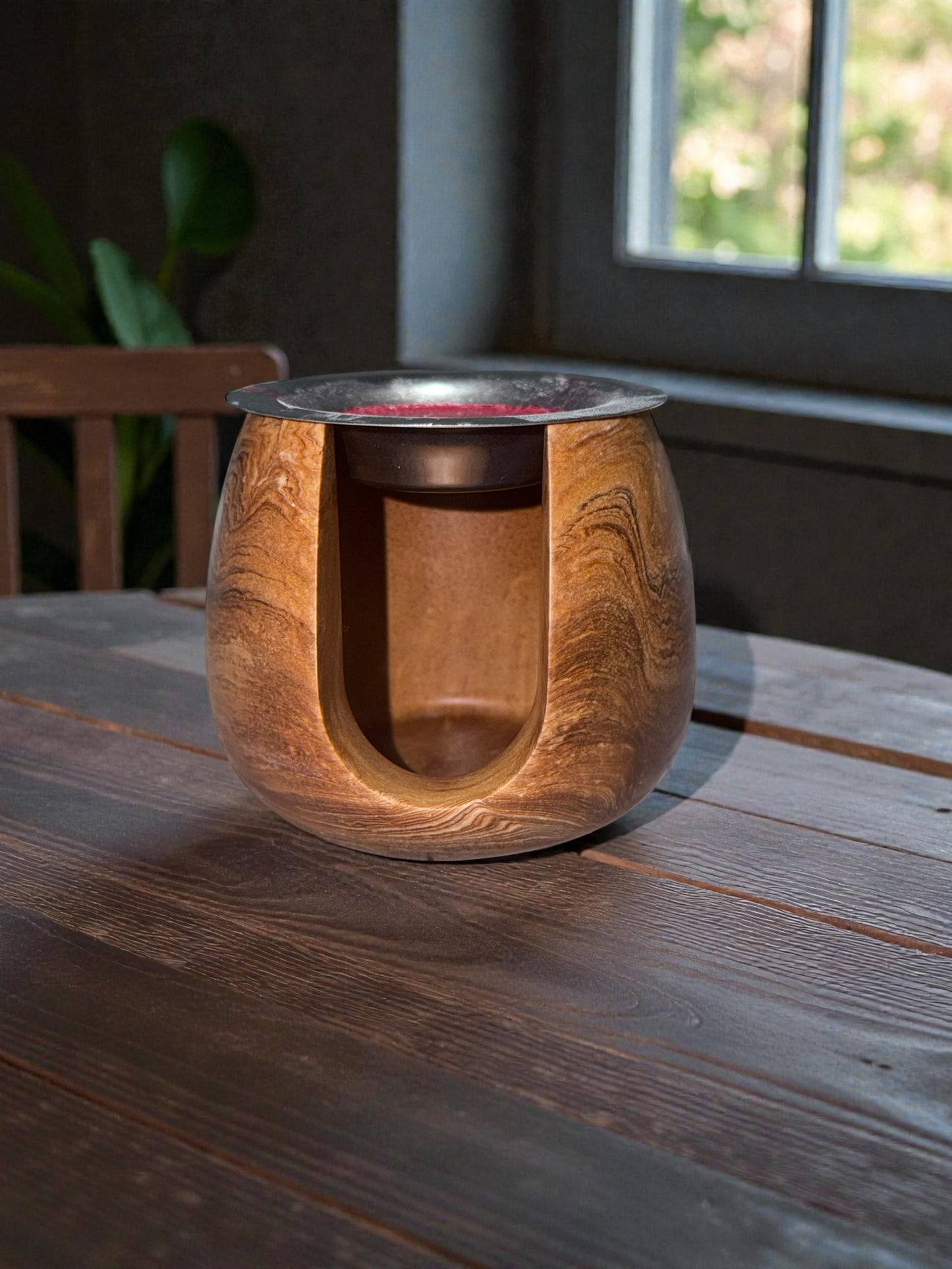 Duftlampe aus hochwertiger Gießmasse – Handgemachte Duftlampe – Minimalistische Deko – Meditationszubehör