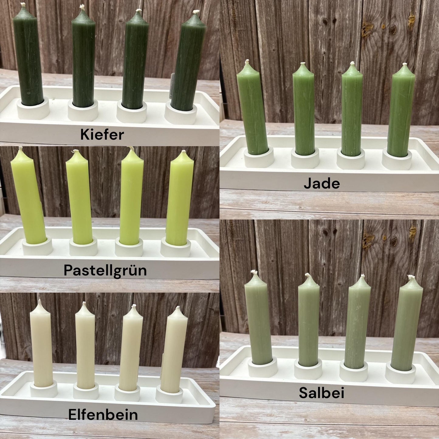 Sets der Stabkerzen 10 cm x 2,2 cm - Kerzenfarm Hahn – tropffrei & rußarm – kurze Deko-Kerzen – Handarbeit – verschiedene Farben