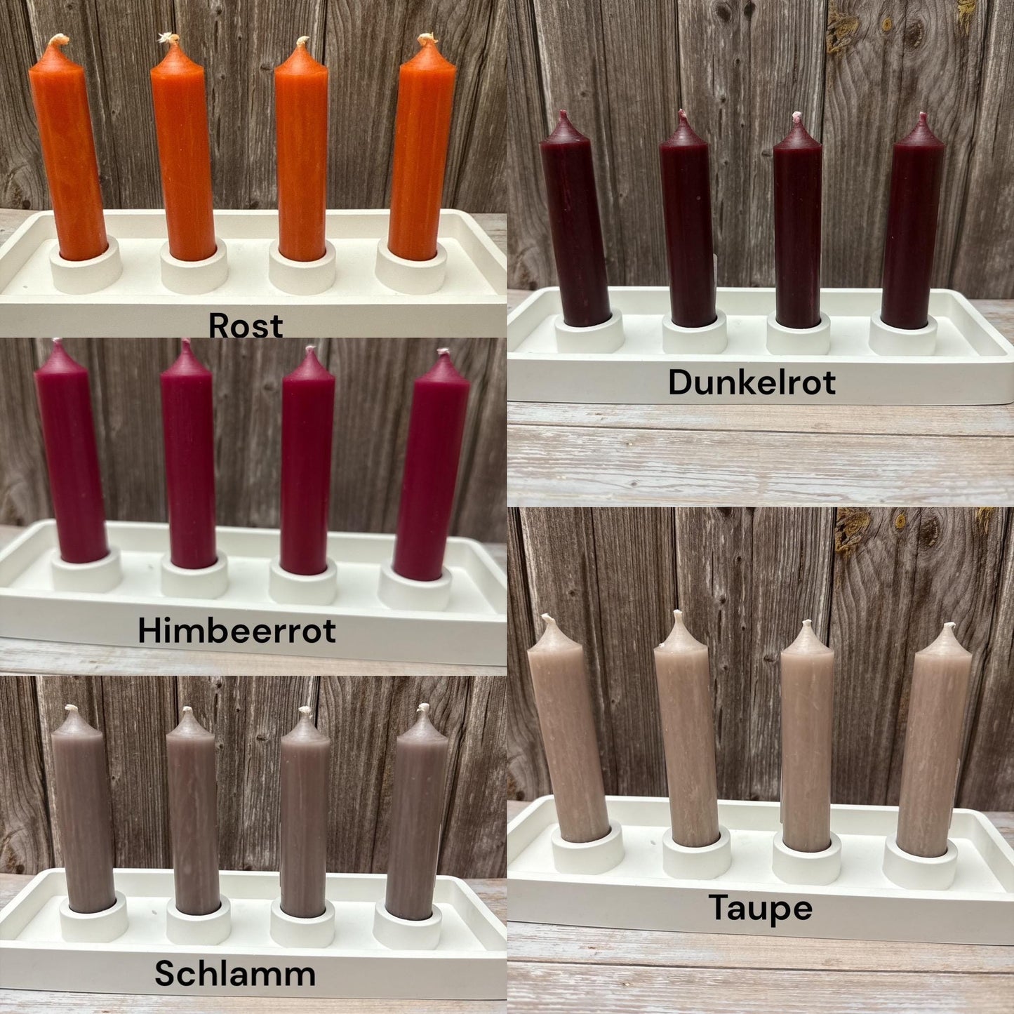 Sets der Stabkerzen 10 cm x 2,2 cm - Kerzenfarm Hahn – tropffrei & rußarm – kurze Deko-Kerzen – Handarbeit – verschiedene Farben