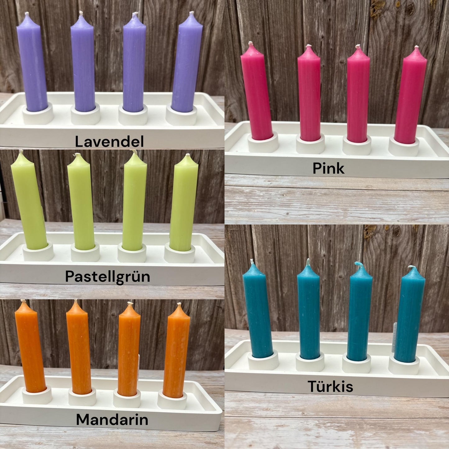 Sets der Stabkerzen 10 cm x 2,2 cm - Kerzenfarm Hahn – tropffrei & rußarm – kurze Deko-Kerzen – Handarbeit – verschiedene Farben