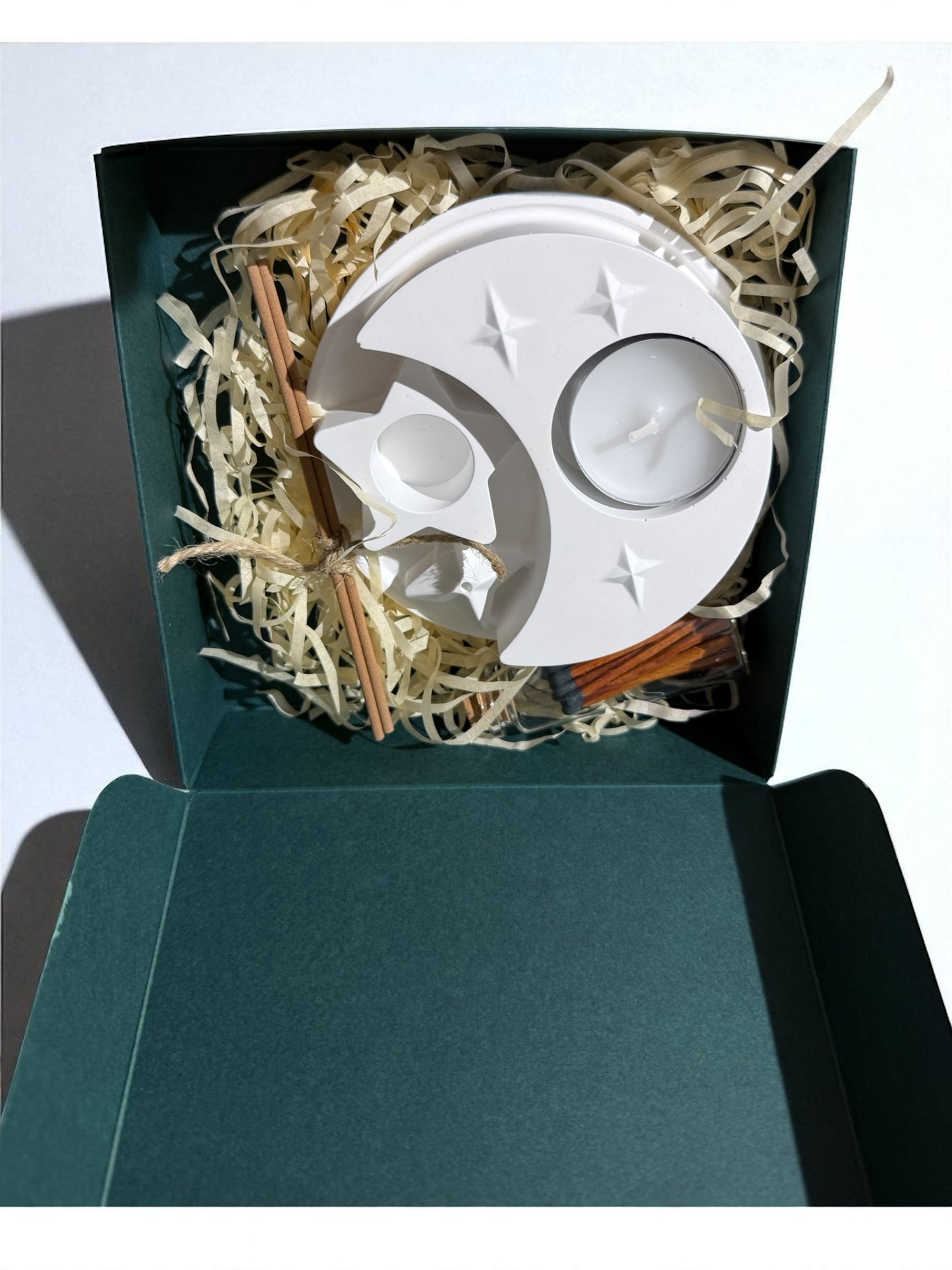 Geschenkset - Räucherstäbchenhalter- Teelichthalter - Streichhölzer- Weihnachten - Advent