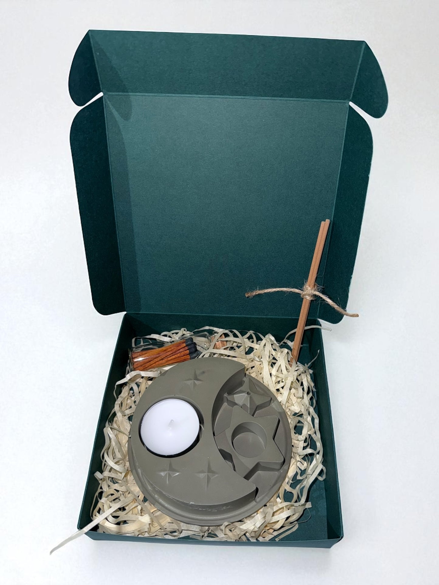 Geschenkset - Räucherstäbchenhalter- Teelichthalter - Streichhölzer- Weihnachten - Advent