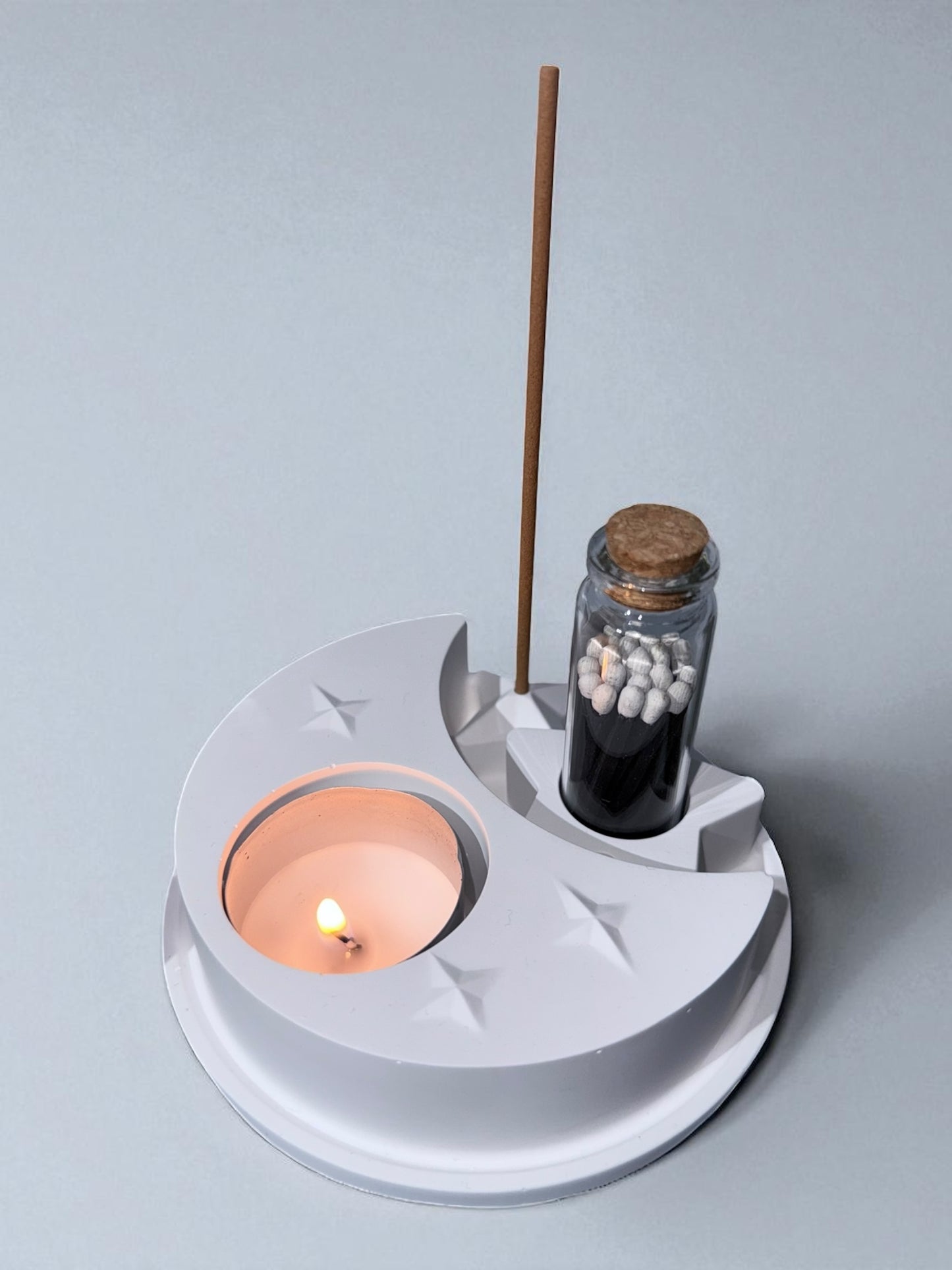 Geschenkset - Räucherstäbchenhalter- Teelichthalter - Streichhölzer- Weihnachten - Advent