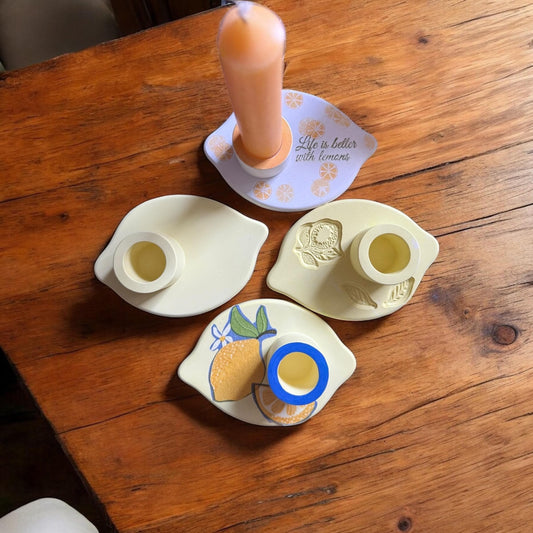 Zitronen Kerzenhalter , sommerliche Deko