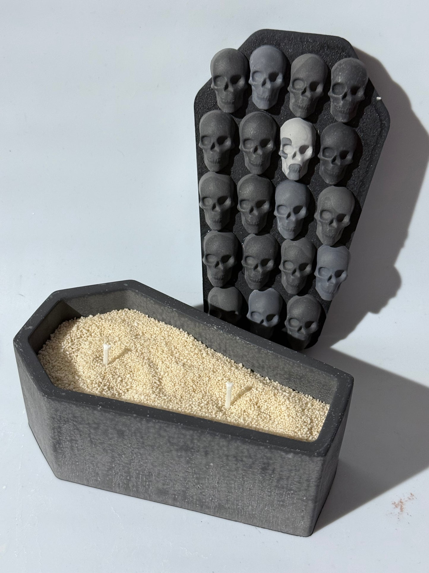 Halloween Kerze - Totenkopf- Kerze - Handmade - Gießmasse