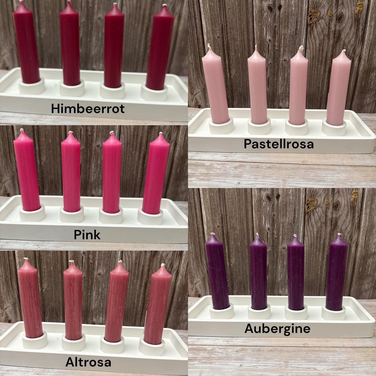 Sets der Stabkerzen 10 cm x 2,2 cm - Kerzenfarm Hahn – tropffrei & rußarm – kurze Deko-Kerzen – Handarbeit – verschiedene Farben