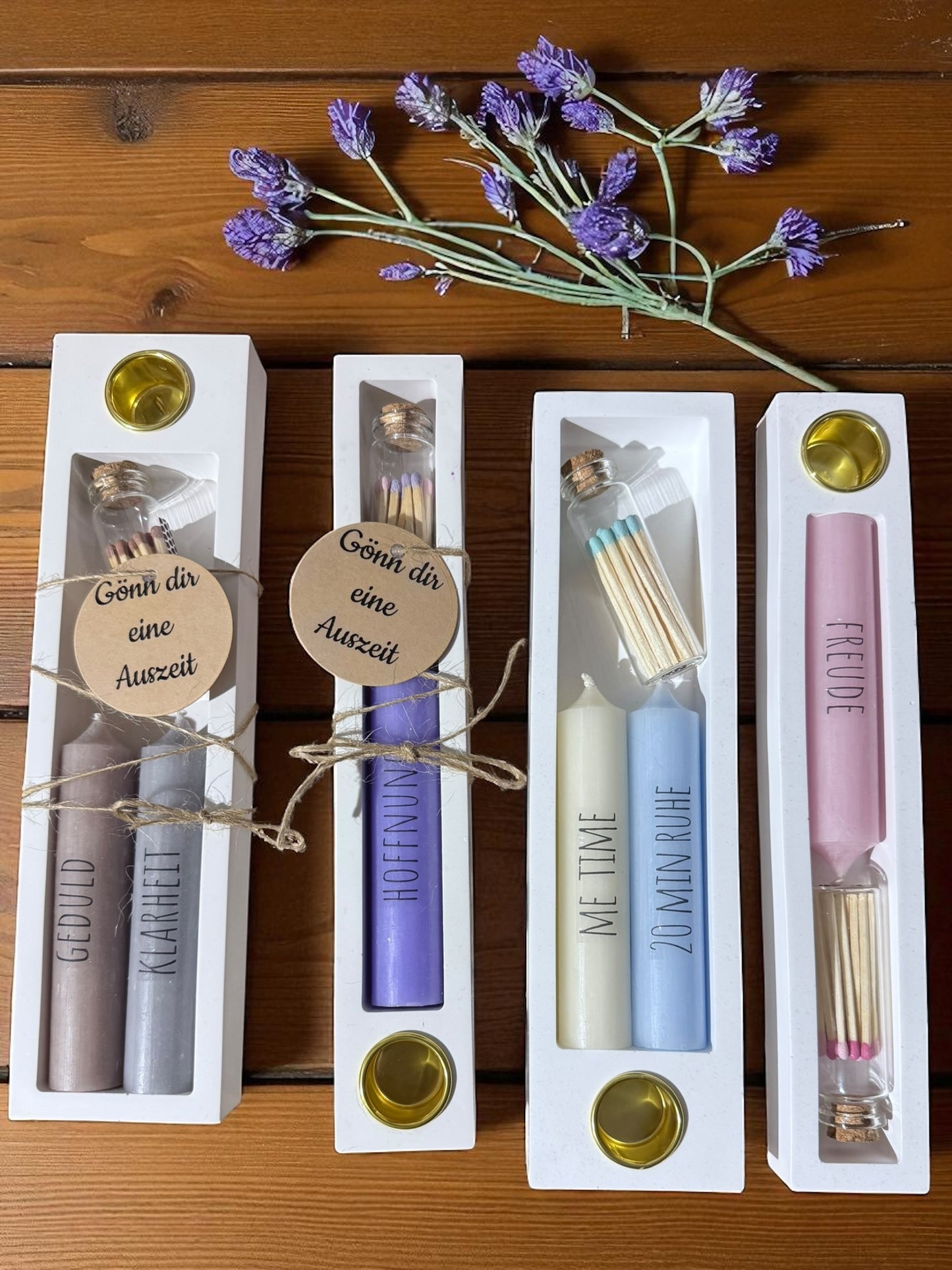 Geschenkset - Kerzengeschenk - Mitbringsel - DIY - Gießmasse- Handgemacht