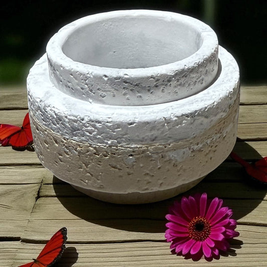 Teelichthalter | Streichholzhalter| Stabkerzenhalter - 3 in 1 Kerzenhalter in Lavastein Optik