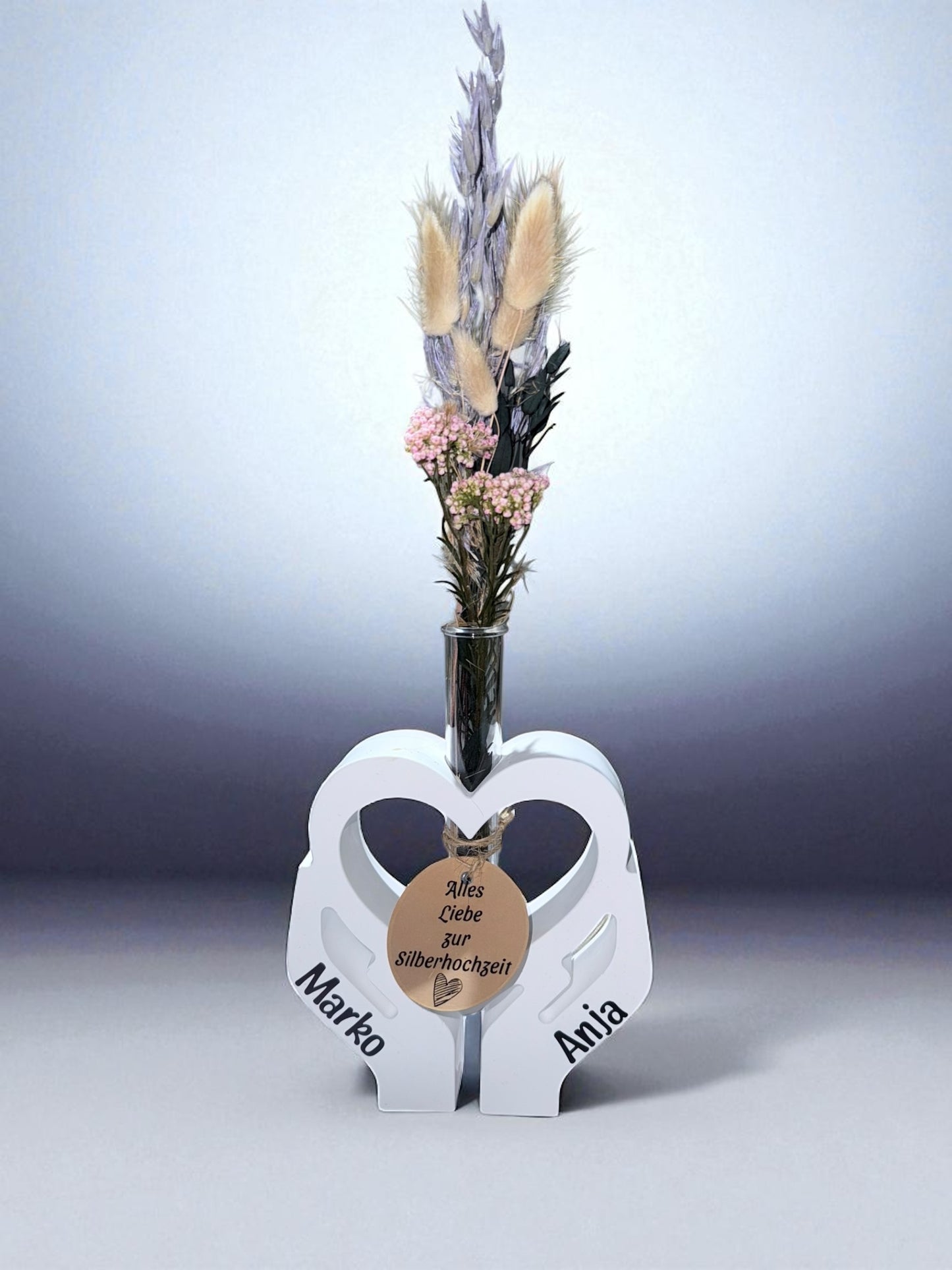 Wunderschöne Vase in Herz mit Händenform | Handgemacht aus Gießmasse | Dekoration, Geschenkidee