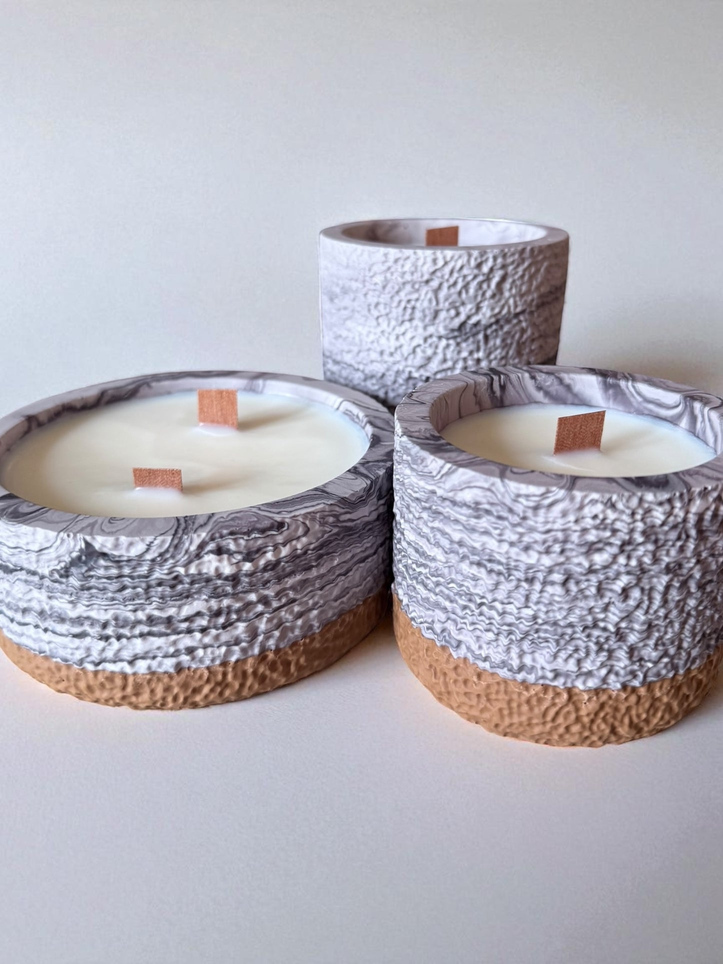 Kerzenbehälter - Steinoptik