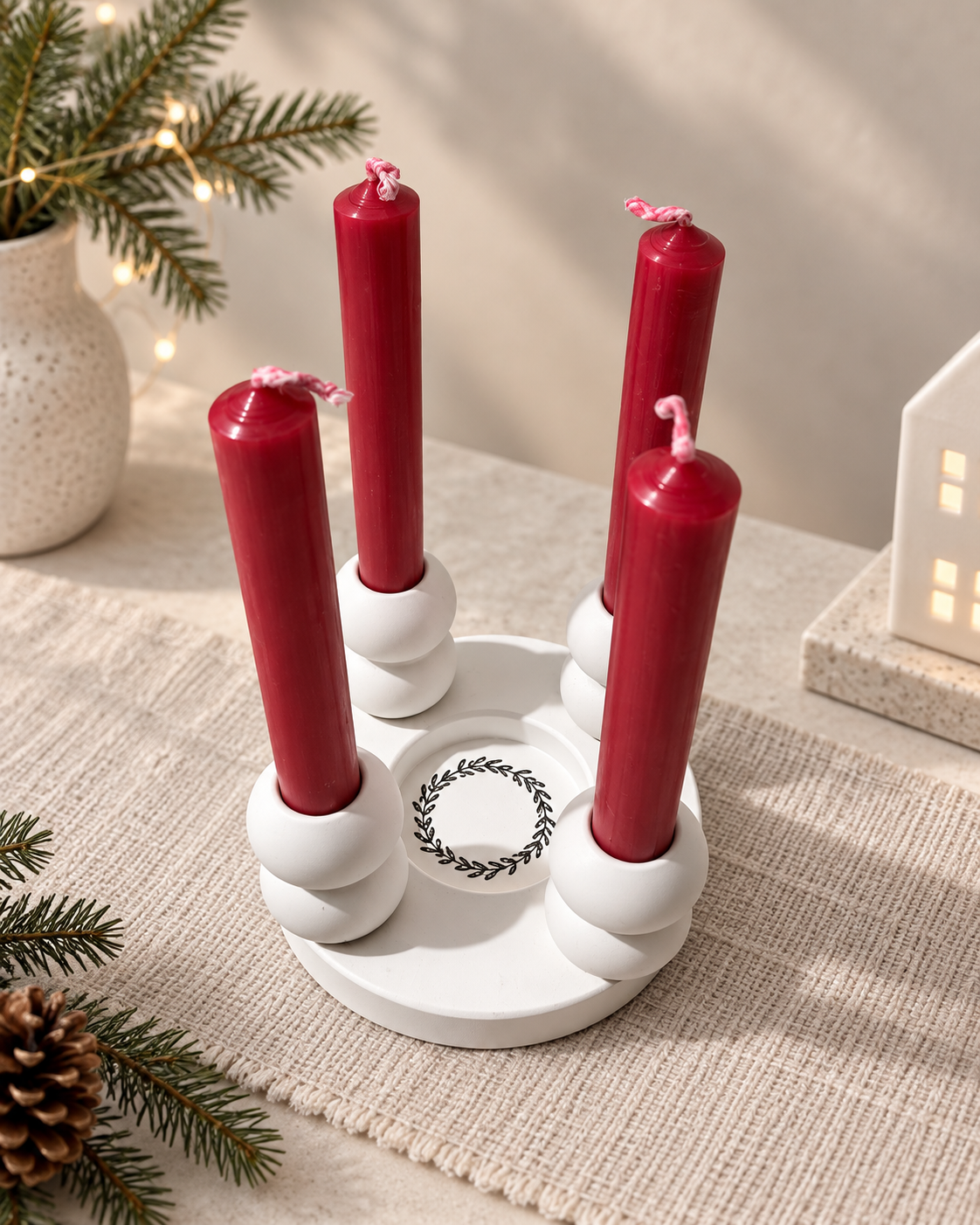 Advent to Go - Adventskerzenhalter für 4 Kerzen – handgegossen