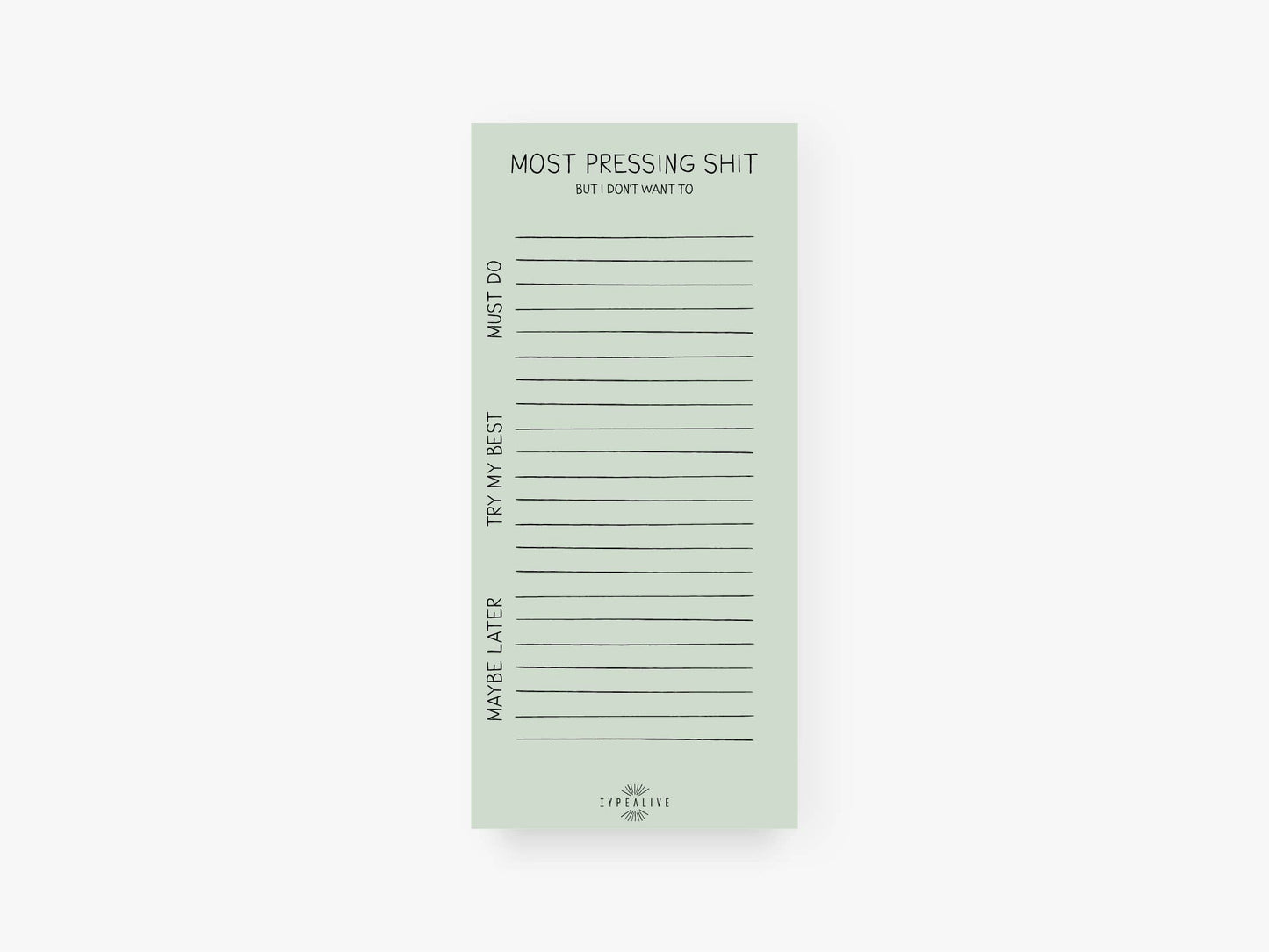 Notizblock "schmal" / Pressing Shit