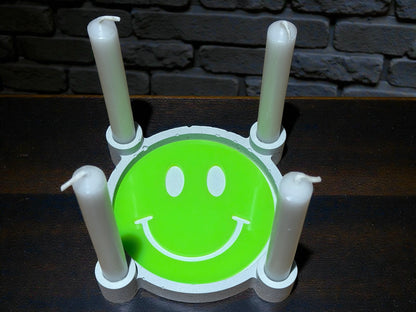 Handgefertigtes Kerzenhalter-Set mit Kerzen & austauschbarem Inlay