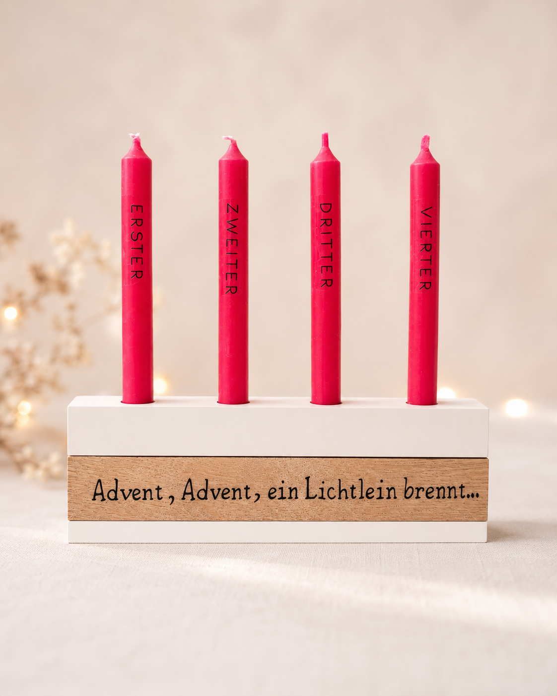 Mini Adventslicht – Kerzenhalter mit 4 Adventskerzen