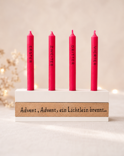 Mini Adventslicht – Kerzenhalter mit 4 Adventskerzen