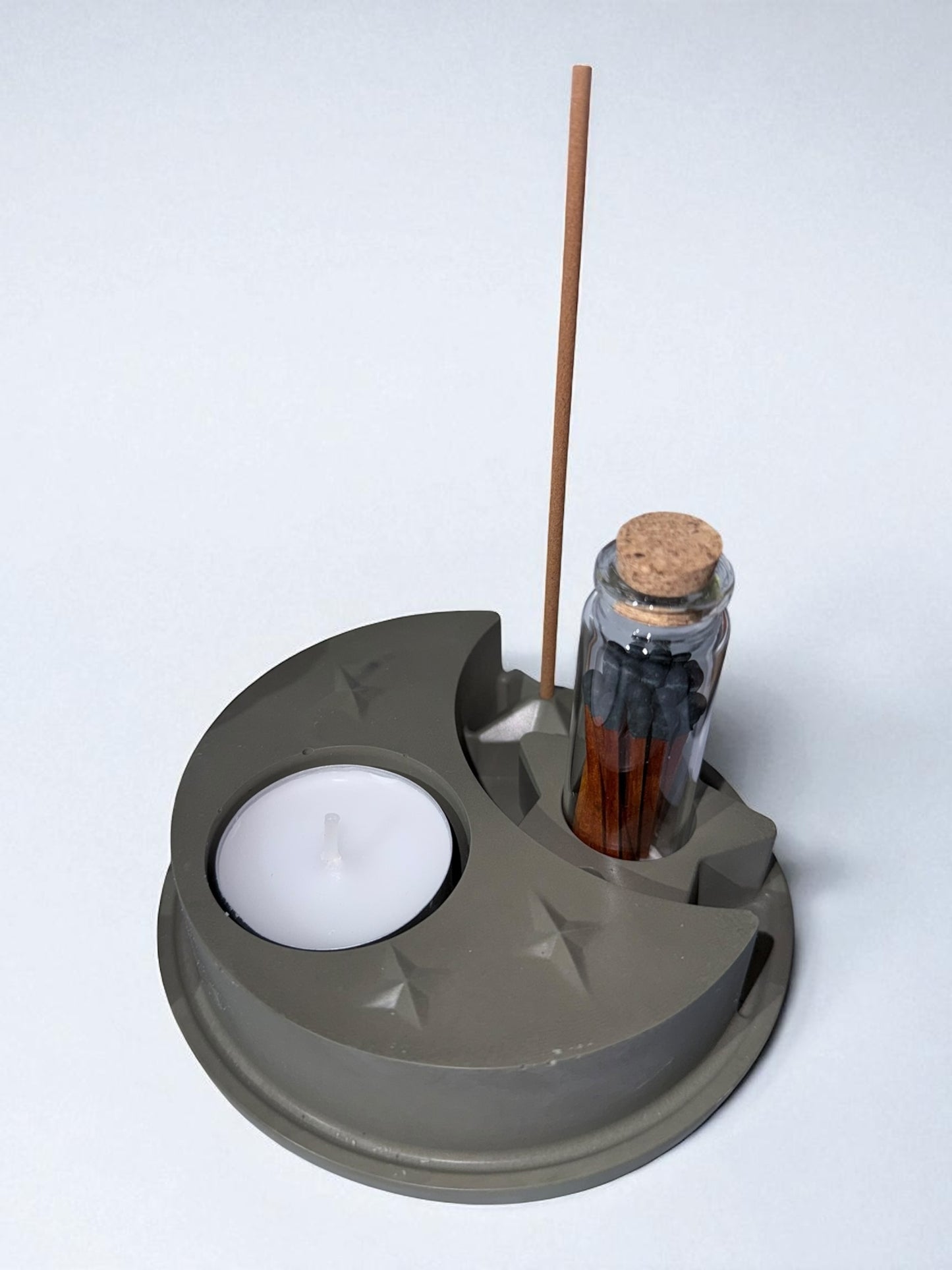 Geschenkset - Räucherstäbchenhalter- Teelichthalter - Streichhölzer- Weihnachten - Advent