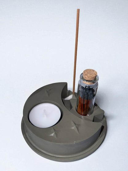 Geschenkset - Räucherstäbchenhalter- Teelichthalter - Streichhölzer- Weihnachten - Advent