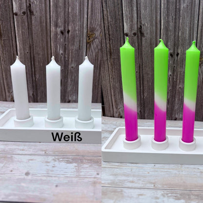 Stabkerzen 10 cm x 2,2 cm – Kerzenfarm Hahn – tropffrei & rußarm – kurze Deko-Kerzen – Handarbeit – verschiedene Farben