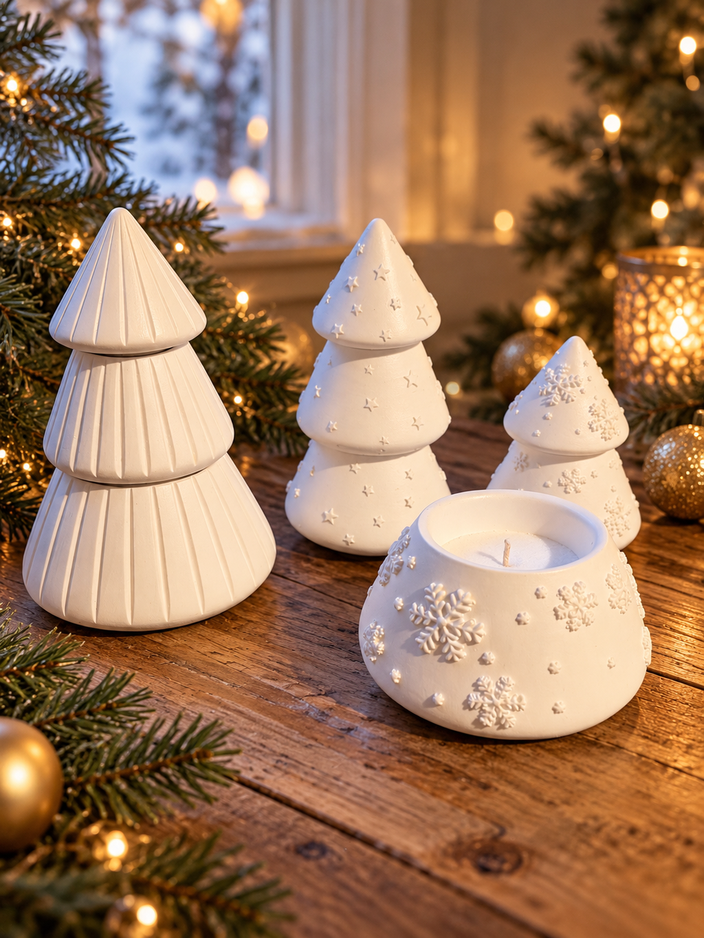 Weihnachtsbaum 3-in-1 – Deko, Kerze & Streichhölzer 🤍