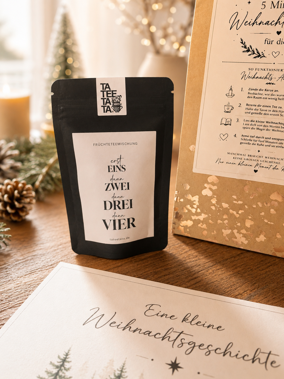 5 Minuten Weihnachts-Auszeit für dich | Geschenkset mit Kerze, Tee & Weihnachtsgeschichte