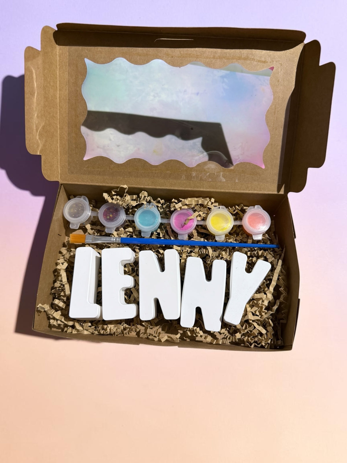 DIY Namensset zum Bemalen – Personalisierbare Buchstaben aus Gießmasse mit Acrylfarben & Pinsel