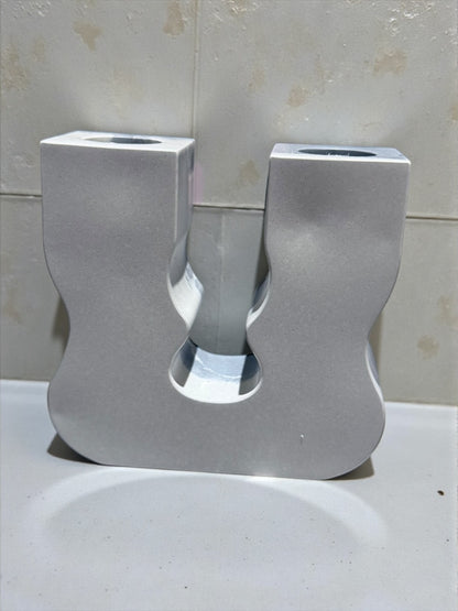 Doppelter Kerzenhalter | wellenförmiger Kerzenhalter | betondesign