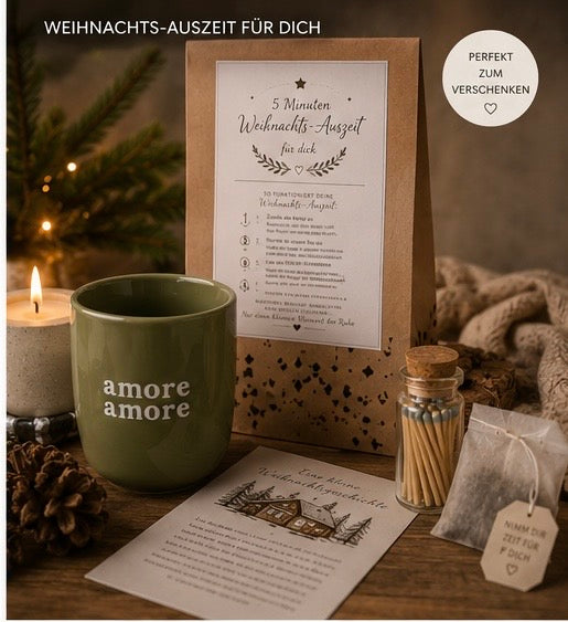 5 Minuten Weihnachts-Auszeit für dich | Geschenkset mit Kerze, Tee & Weihnachtsgeschichte