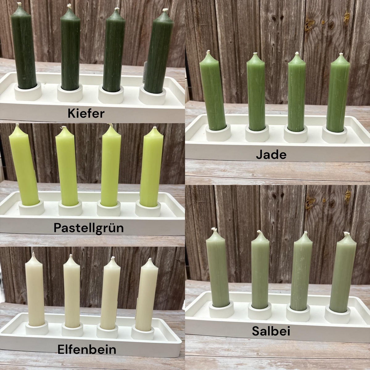 Sets der Stabkerzen 10 cm x 2,2 cm - Kerzenfarm Hahn – tropffrei & rußarm – kurze Deko-Kerzen – Handarbeit – verschiedene Farben