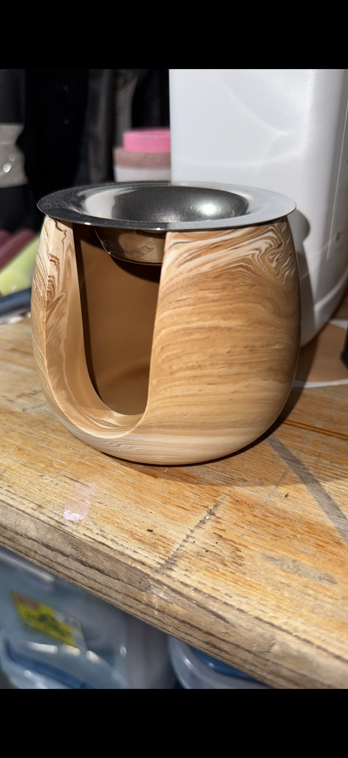 Duftlampe aus hochwertiger Gießmasse – Handgemachte Duftwaschslampe – Minimalistische Deko – Meditationszubehör