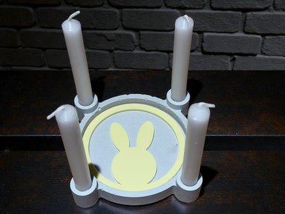 Handgefertigtes Kerzenhalter-Set mit Kerzen & austauschbarem Inlay