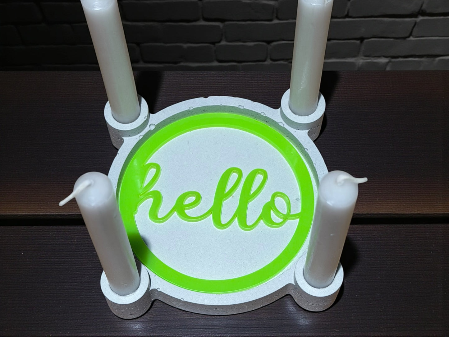 Handgefertigtes Kerzenhalter-Set mit Kerzen & austauschbarem Inlay