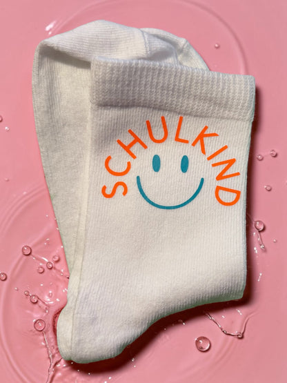 Personalisierte Schulkind-Socken aus Bio-Baumwolle – Größe 31/33 / 34/36
