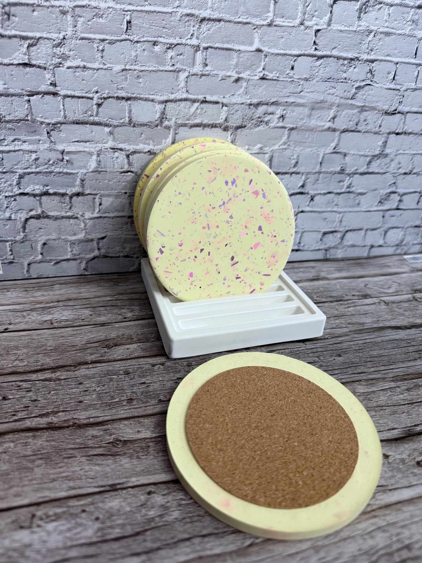 Terrazo Untersetzer Set  , Gießmasse | Handmade Untersetzer | Terrazo  Design