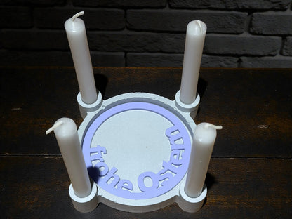 Handgefertigtes Kerzenhalter-Set mit Kerzen & austauschbarem Inlay