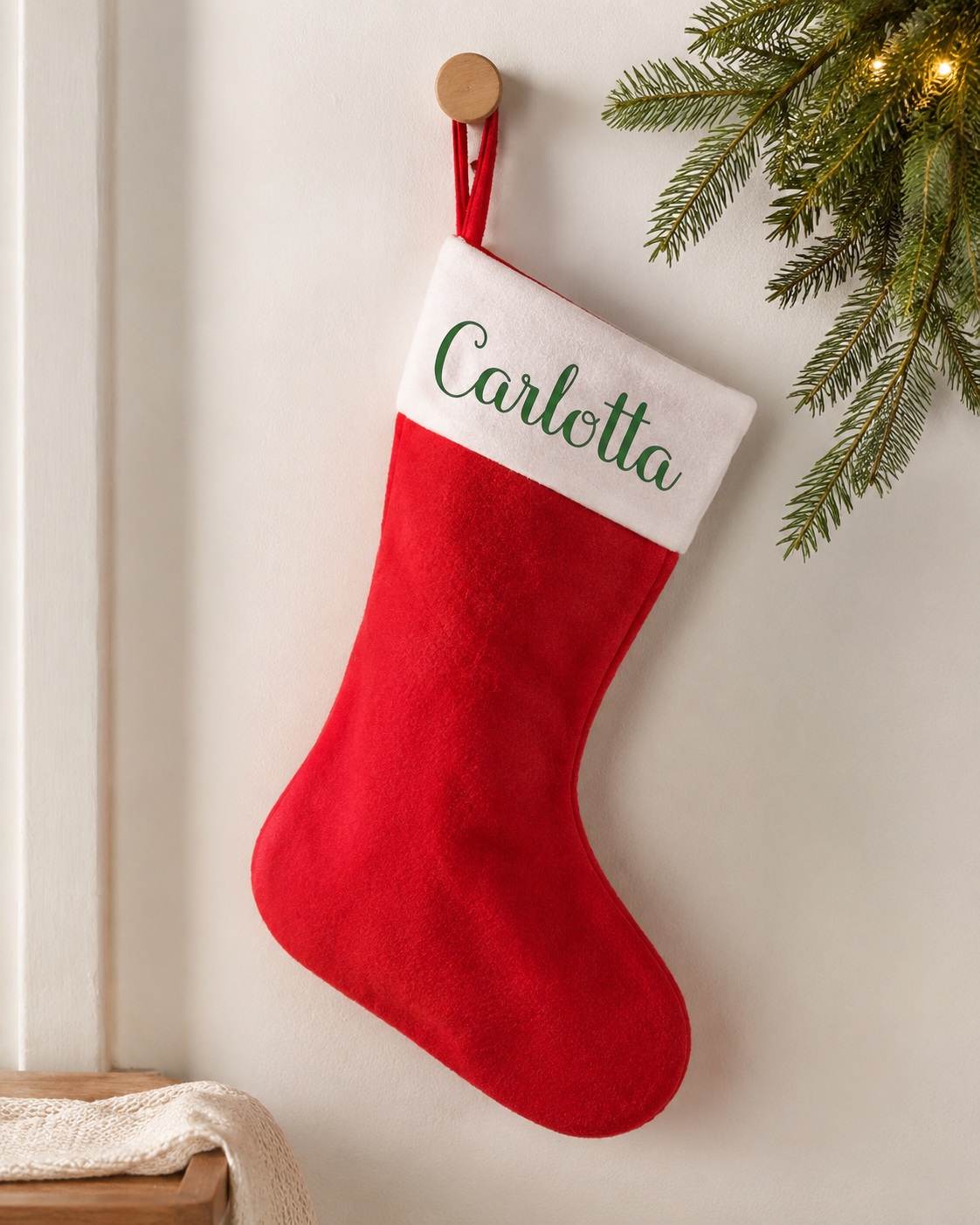 Personalisierte Weihnachtssocke mit Namen | Weihnachtsstrumpf für Kinder & Erwachsene