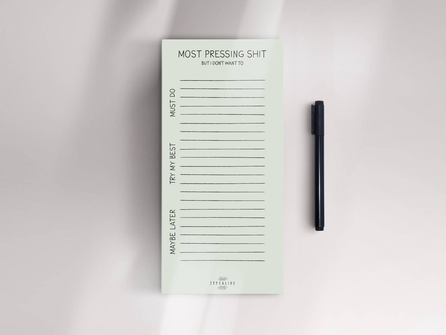 Notizblock "schmal" / Pressing Shit