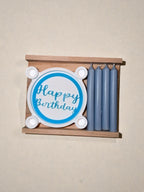 Kerzenhalter-Geschenkset mit 4 Kerzen & Spruch-Einleger