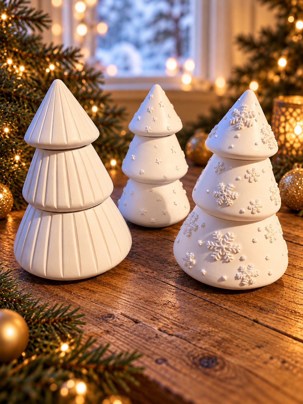 Weihnachtsbaum 3-in-1 – Deko, Kerze & Streichhölzer 🤍