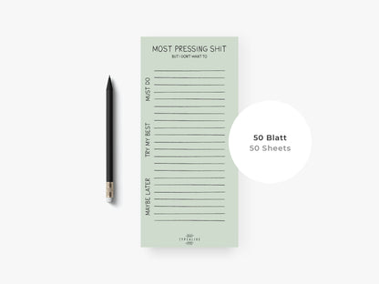 Notizblock "schmal" / Pressing Shit