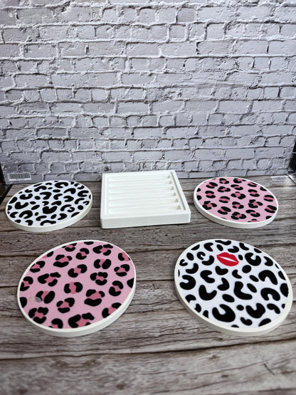 Leo Untersetzer 4 er Set  , Gießmasse | Handmade Untersetzer | Leo Design