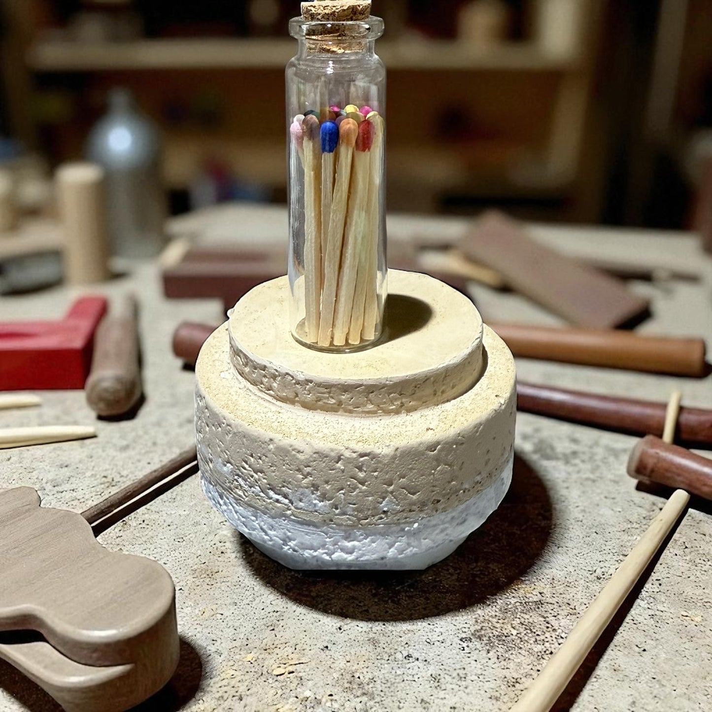 Bunte Streichhölzer im Glas | Hochzeitsgeschenk | Zündhölzer bunt