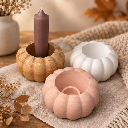 Kürbis Kerzenhalter, Pumpkin, Kürbis Deko, Kürbisse