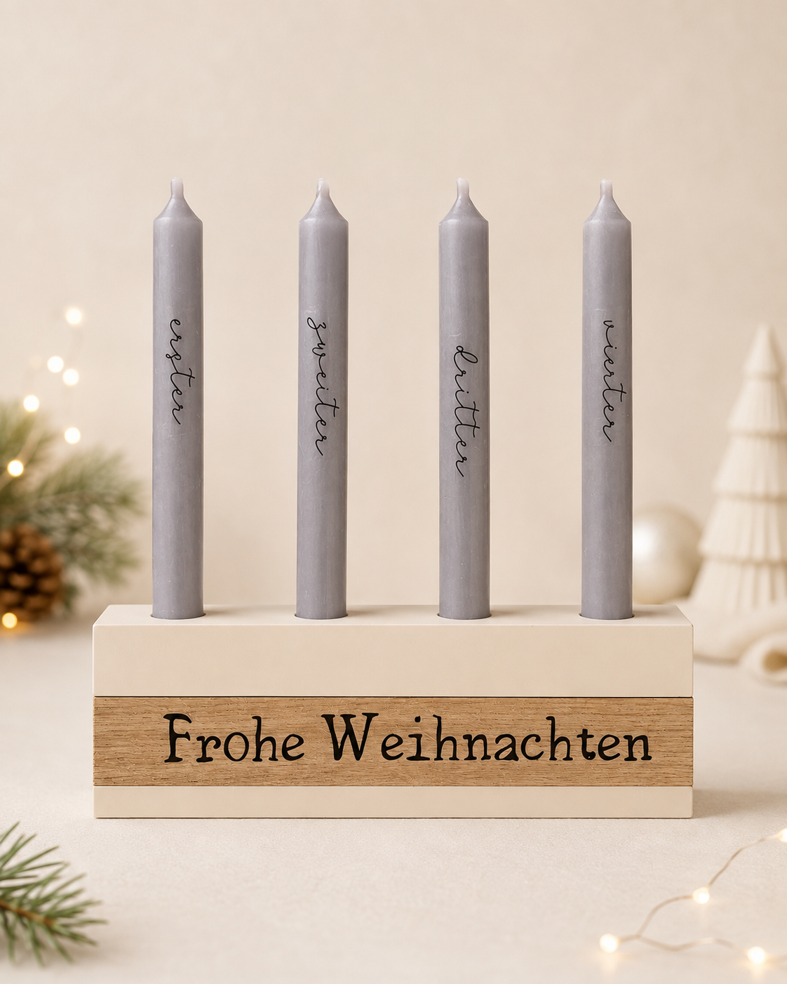 Mini Adventslicht – Kerzenhalter mit 4 Adventskerzen