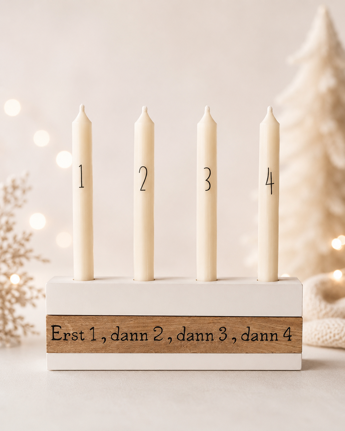 Mini Adventslicht – Kerzenhalter mit 4 Adventskerzen