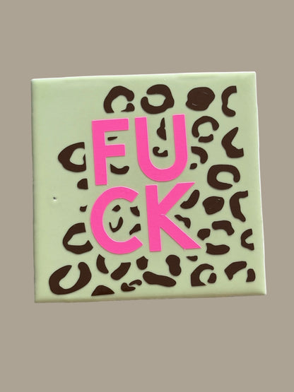 Spruch-Kachel –  „ Leo fuck „