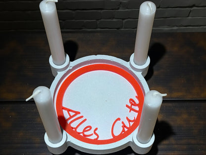 Handgefertigtes Kerzenhalter-Set mit Kerzen & austauschbarem Inlay