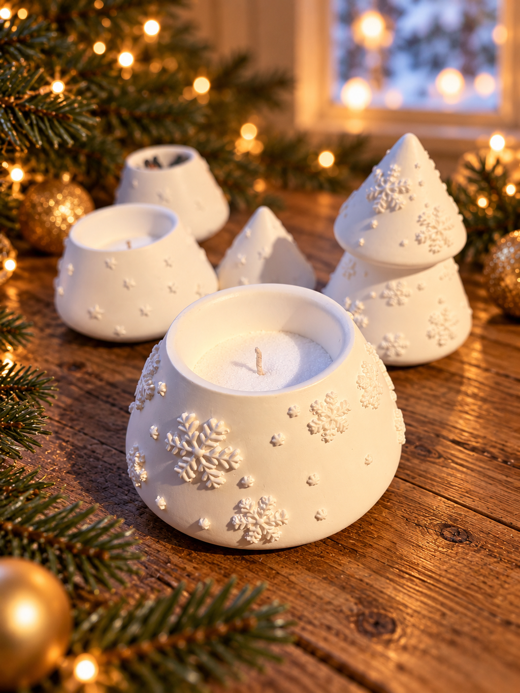 Weihnachtsbaum 3-in-1 – Deko, Kerze & Streichhölzer 🤍