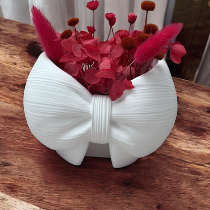 Handgemachten Deko-Vase mit Trockenblumen | KalaArt Gießmasse | Geschenkidee | Mädchen Mond Sonnenblume  Schleife | Boho Deko Vintage