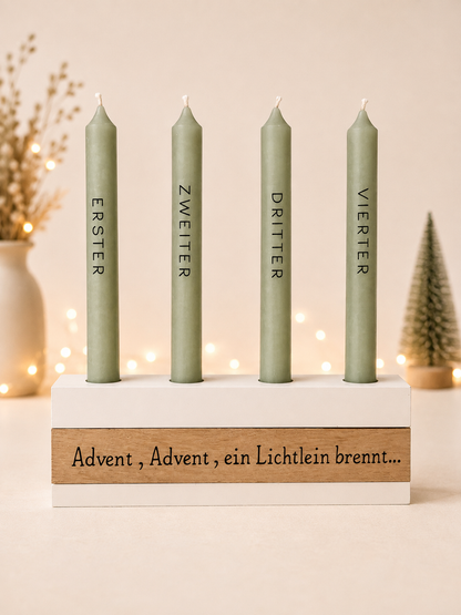 Mini Adventslicht – Kerzenhalter mit 4 Adventskerzen